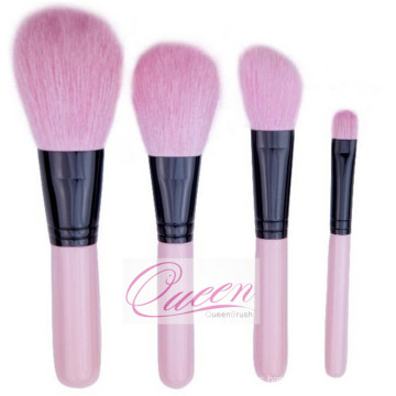 Cabello de cabra 4pcs rosa maquillaje cosméticos conjunto de cepillo